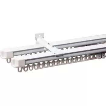 Карниз шинный двухрядный телескопический, 160-300 см, алюминий, цвет белый