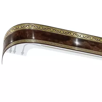 Карниз шинный трехрядный «Монарх» в наборе 240 см пластик цвет корень ореха