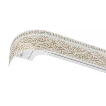 Карниз трехрядный Прима 200 см пластик цвет ваниль