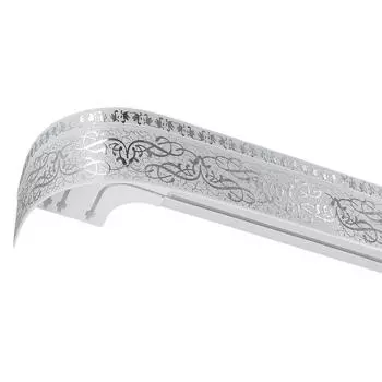 Карниз трехрядный Прима 240 см пластик цвет белый/хром