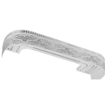 Карниз трехрядный составной Прима 200 пластик цвет белый хром