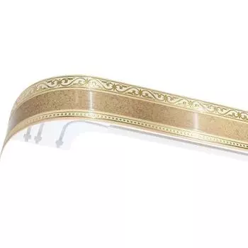 Карниз трёхрядный составной Монарх 300 см пластик цвет песок