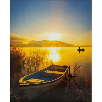 Картина без рамы «Лодка на закате», 40x50 см