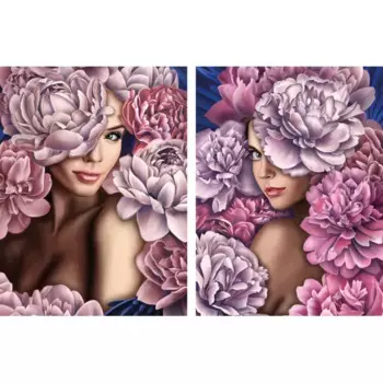 Картина модульная Девушки в цветах 45x60 см 2 шт.