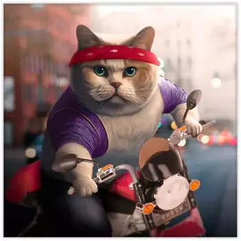 Картина на холсте Байкер 30x30 см