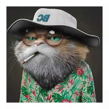 Картина на холсте Брутальный кот 30x40 см