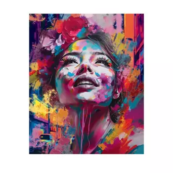 Картина на холсте Девушка в красках 40x50 см