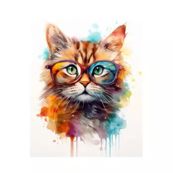 Картина на холсте Fbrush Акварельный кот 40x50 см