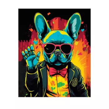Картина на холсте Fbrush Неоновый бульдог 40x50 см