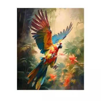 Картина на холсте Fbrush Попугай в полете 40x50 см
