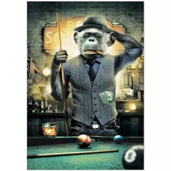 Картина на холсте Игра в бильярд 70x110 см
