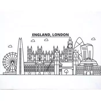 Картина на холсте «Лондон. Чертёж» 30х40 см