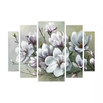 Картина на холсте модульная "Нежные цветы" 80x115 см