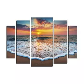Картина на холсте модульная "Восход над морем" 80x115 см
