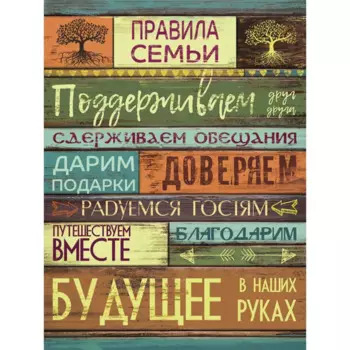Картина на холсте "Правила семьи" 30x40 см