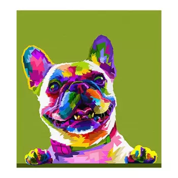 Картина на холсте Счастливый бульдог 30x40 см