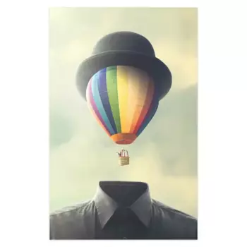 Картина на холсте "Шар в шляпе" 70x110 см