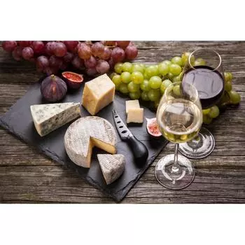 Картина на холсте «Сыр и вино» 60x100 см