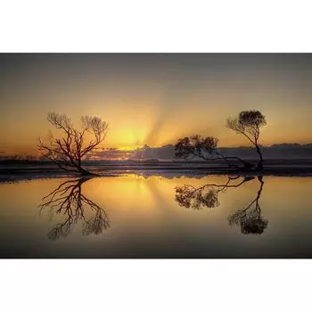 Картина на холсте «Закат на озере» 60x100 см
