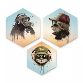 Картина на МДФ Хипстеры 45x52 см 3 шт