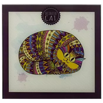 Картина на стекле 30х30 см «Кот»