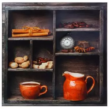 Картина на стекле 30х30 см «Пряности коллаж»