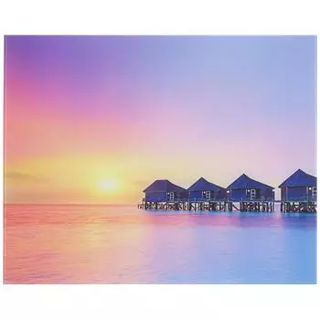 Картина на стекле 40х50 см «Домики на воде»