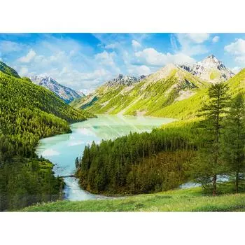 Картина на стекле 47х64 см «Золотые горы Алтая»