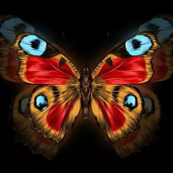 Картина на стекле «Бабочка» 40х40 см