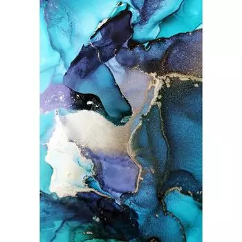 Картина на стекле «Бирюзовый акрил 2» 40x60 см