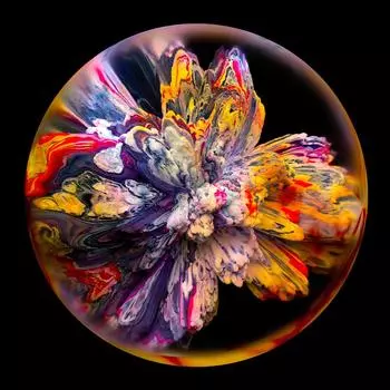 Картина на стекле «Космо» 40x40 см цвет оранжевый