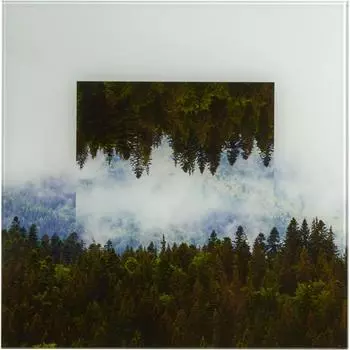 Картина на стекле «Лес в облаках» 30х30 см