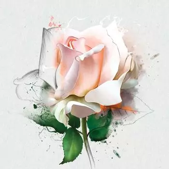 Картина на стекле «Нежная роза» 30x30 см