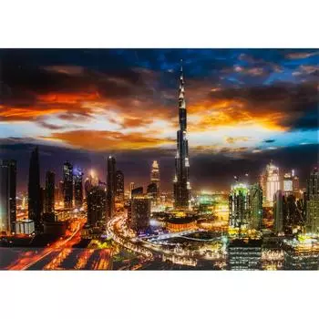 Картина на стекле Ночной город 50x70 см