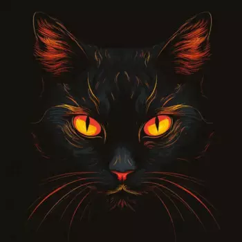 Картина на стекле Postermarket Черный кот 30x30 см