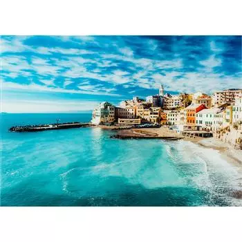 Картина на стекле «Рыбацкая деревня» 50х70 см