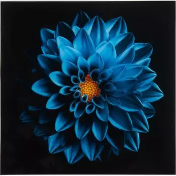 Картина на стекле «Синий цветок» 30х30 см