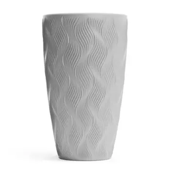 Кашпо для цветов Альтернатива Флэйм 30 h50 см v 24 л пластик серый