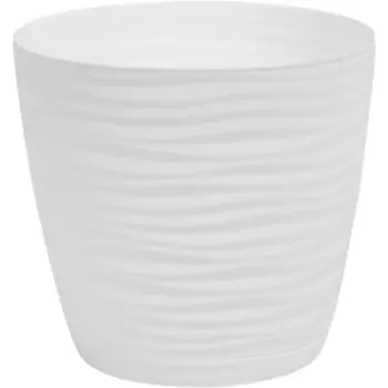 Кашпо для цветов Дюна 15 h14 см v1.7 л пластик белый