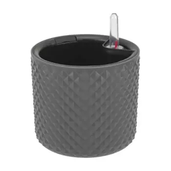 Кашпо для цветов Фасет 15 h13.8 см v2 л с автополивом полипропилен графитовый