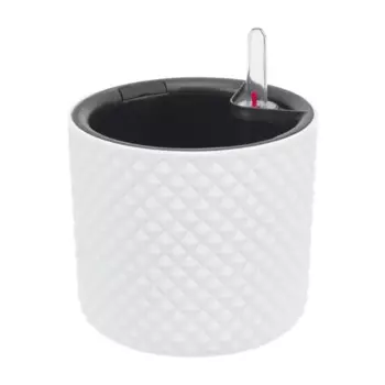 Кашпо для цветов Фасет 15 h13.8 см v2 л с автополивом полипропилен белый