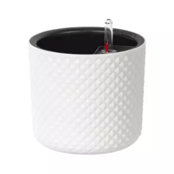 Кашпо для цветов Фасет 18 h16.5 см v3.5 л с автополивом полипропилен белый