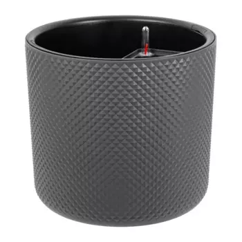 Кашпо для цветов Фасет 36 h33 см v29 л с автополивом полипропилен графитовый