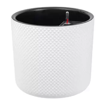 Кашпо для цветов Фасет 36 h33 см v29 л с автополивом полипропилен белый