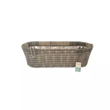 Кашпо для цветов Green Art 19x50 см h17 см v16 л искусственный ротанг коричневый
