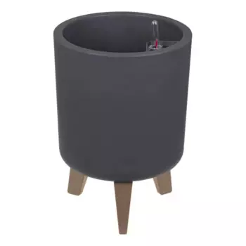 Кашпо для цветов Idea Флориан 25 h25 см v11 л пластик с автополивом на ножках графитовый