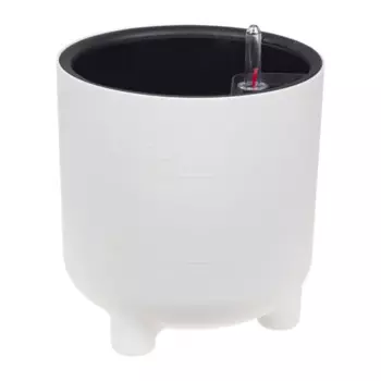 Кашпо для цветов Idea Шэнк 22 h22.5 см v6.5 л пластик с автополивом на ножках белый