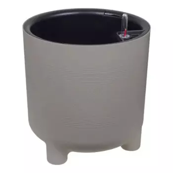 Кашпо для цветов Idea Шэнк 27.5 h28.7 см v13.5 л пластик с автополивом на ножках серый