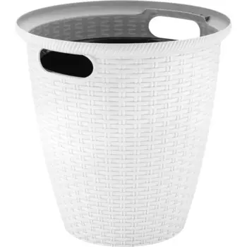 Кашпо для цветов Ingreen Rattan 47 см h25.3 см v50/27 л пластик белоснежный жасмин