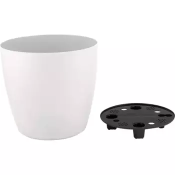 Кашпо для цветов Ingreen Vienna 25 см h25.3 см v9 л пластик белоснежный жасмин
